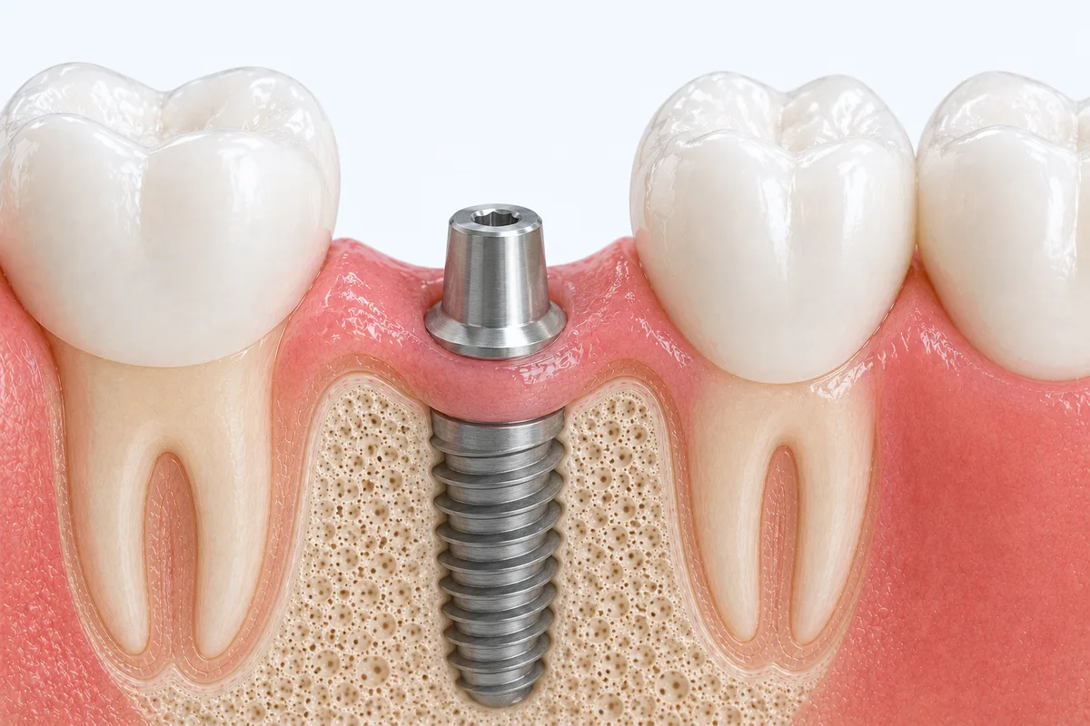 Implant healing abutment at Rabbit Creek Dental in Mobile, AL