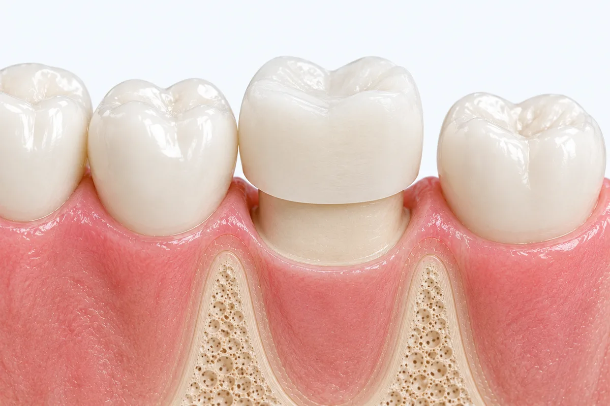 Temporary dental crown at Rabbit Creek Dental in Mobile, AL