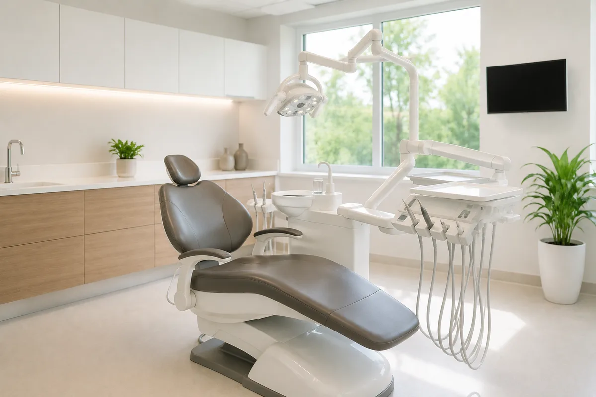 Clean modern dental operatory room