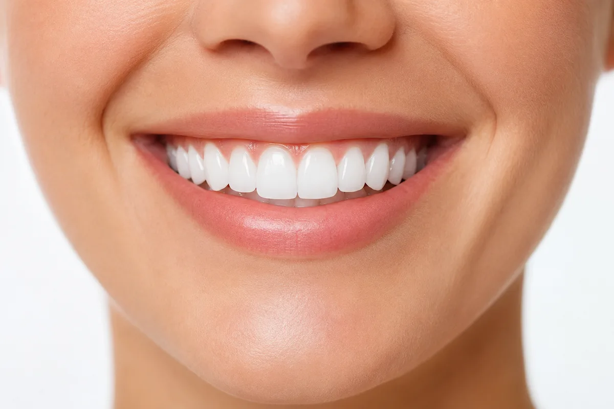Bright natural smile after cosmetic dental treatment