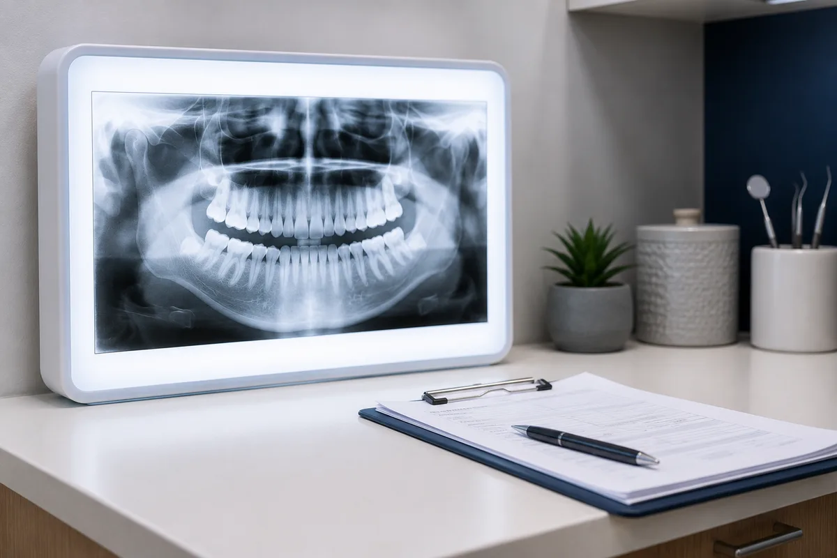 Dentist reviewing root canal treatment costs with a patient at Rabbit Creek Dental in Mobile, AL