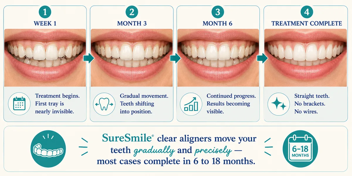 SureSmile clear aligner treatment progression at Rabbit Creek Dental in Mobile Alabama