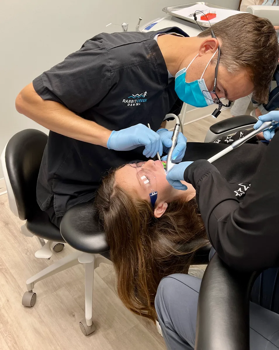 Dr. Gegzna treating a patient at Rabbit Creek Dental in Mobile Alabama