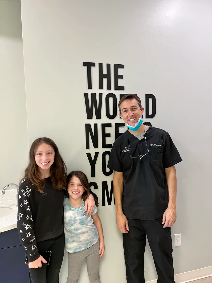 Dr. Gegzna with young patients at Rabbit Creek Dental in Mobile Alabama