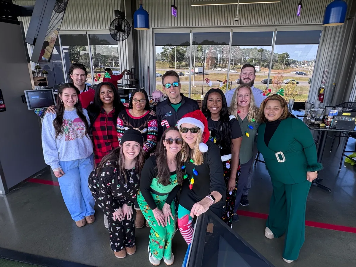 Rabbit Creek Dental team at Top Golf Christmas party 2025